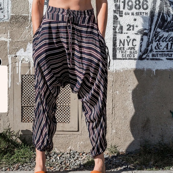 Buddha Pants Savannah Flair Printed Harem Pants XS Boho Joggers - Picture 2 of 8